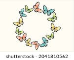 watercolor butterfly design art ... | Shutterstock .eps vector #2041810562