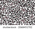 pink butterfly vector art... | Shutterstock .eps vector #2068451702