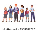 school kids collection. group... | Shutterstock .eps vector #1563102292