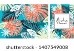 tropical leaves pattern ... | Shutterstock .eps vector #1407549008