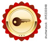 safety seal or icon with key... | Shutterstock .eps vector #345233348