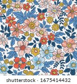 elegant floral pattern in small ... | Shutterstock .eps vector #1675414432