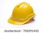Yellow safety helmet isolated...