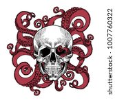 skull and tentacles of the... | Shutterstock .eps vector #1007760322