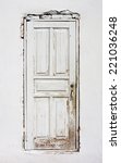 Old Wooden White Door
