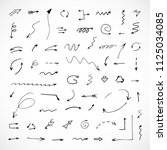hand drawn arrows  vector set | Shutterstock .eps vector #1125034085