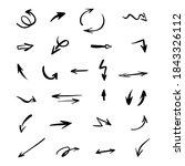 vector set of hand drawn arrows ... | Shutterstock .eps vector #1843326112