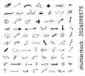 vector set of hand drawn arrows ... | Shutterstock .eps vector #2026098575