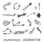 vector set of hand drawn arrows ... | Shutterstock .eps vector #2028854738