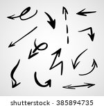 hand drawn arrows  vector set | Shutterstock .eps vector #385894735