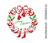 christmas wreath in red and... | Shutterstock .eps vector #420660112