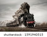 Vintage Steam Train With...