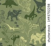 seamless  camouflage dino... | Shutterstock .eps vector #1493702258