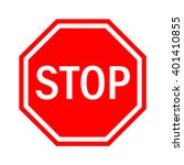 red stop sign isolated on white ... | Shutterstock .eps vector #401410855