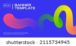 wavy shape with rainbow colors. ... | Shutterstock .eps vector #2115734945