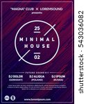 "minimal house" party poster.... | Shutterstock .eps vector #543036082