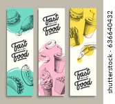 fastfood modern banners set.... | Shutterstock .eps vector #636640432