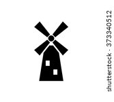 Windmill Black Line Icon Vector ...