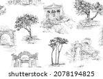 seamless pattern in toile de... | Shutterstock .eps vector #2078194825