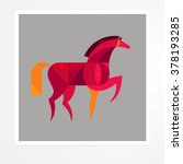horse. vector geometric animals.... | Shutterstock .eps vector #378193285
