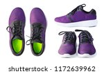 Pair Of Running Purple Sneakers ...