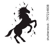 magic unicorn silhouette ... | Shutterstock .eps vector #797214838