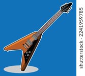electric guitar flying v models for rockstar metalhead vector art