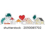 horizontal pattern with houses  ... | Shutterstock .eps vector #2050085702