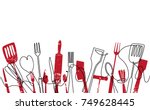 cooking seamless pattern.... | Shutterstock .eps vector #749628445