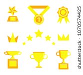 prize and award icon set. stock ... | Shutterstock .eps vector #1070574425