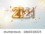 2021 gold and silver realistic... | Shutterstock .eps vector #1860318325