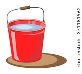 Red Bucket Of Water. Vector...