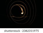 This abstract light painting was made in the dark with a small lamp. It has the effect of photographing a tiny particle, photon or neutron. A microcosm with the trajectory and progress of a particle.