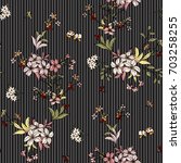seamless floral pattern in... | Shutterstock .eps vector #703258255