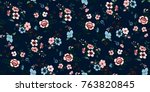 seamless floral pattern in... | Shutterstock .eps vector #763820845