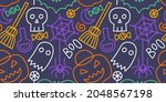 colorful halloween party... | Shutterstock .eps vector #2048567198