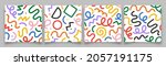 set of fun colorful line doodle ... | Shutterstock .eps vector #2057191175