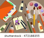 collection of drawing tools and ... | Shutterstock .eps vector #472188355