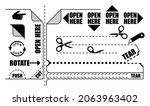 vector set of open here label ... | Shutterstock .eps vector #2063963402