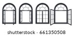 collection of black arched... | Shutterstock . vector #661350508