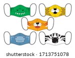 set of designs o reusable mouth ... | Shutterstock .eps vector #1713751078