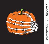 Pumpkin In Skeleton Hand....