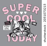 slogan super cool today with... | Shutterstock .eps vector #2051073215