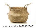 Wicker Basket Isolated On A...