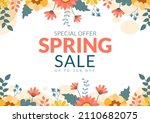 spring sale blossom flowers... | Shutterstock .eps vector #2110682075