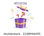 mystery gift box with cardboard ... | Shutterstock .eps vector #2138946455