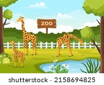 zoo cartoon illustration with... | Shutterstock .eps vector #2158694825