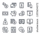 money related line icon set.... | Shutterstock .eps vector #1355654372