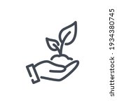 plant in hand line icon. hand... | Shutterstock .eps vector #1934380745