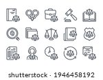 law and justice line icon set.... | Shutterstock .eps vector #1946458192